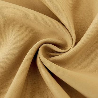 INLINAS Blackout Curtains with Sheer Overlay, Gold, 52x108 Inches - color: Gold, size: 52"W x 108"L (Pack of 2)
