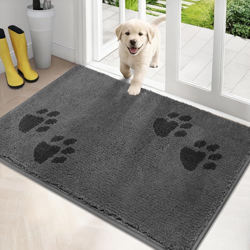 PURRUGS Dirt Trapping Door Mat Indoor Entrance, 32" x 47", Grey - color: Grey, size: 32" X 47"