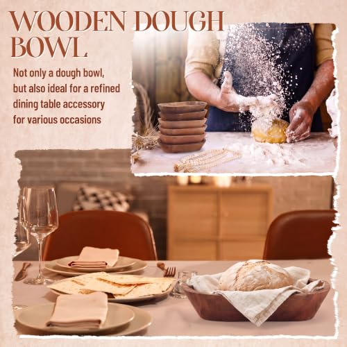 LemonRoad 12 Pcs Wooden Dough Bowl Making Wood Beads Table