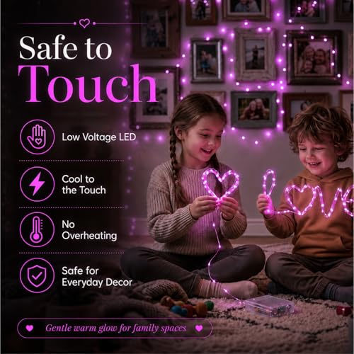 16FT 50LED Fairy Lights Battery Operated (Included), 8 Modes & Time - color: Purple, size: 1 Pack - Batteries Included