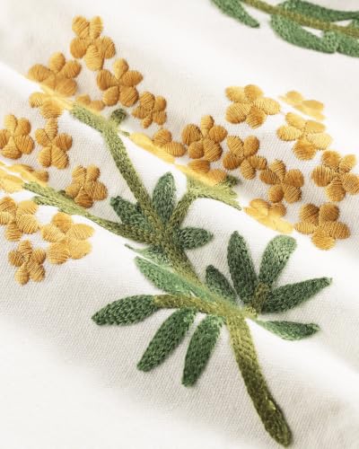 Embroidered Floral Lumbar Pillow Cover 20x12 Inch, Meadow Flower - color: Meadow Flower, size: 20" x 12" (Pack of 1)