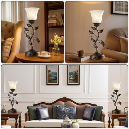 Touch Bedside Table Lamp for Living Room with 2 USB C+A Ports - color: 1 Pack - Brass