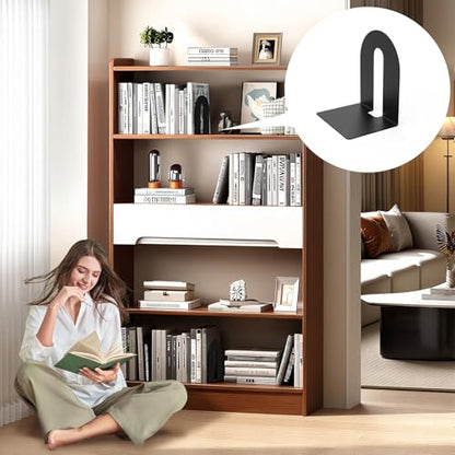 Heavy Duty 10" Bookends, 1 Pair Black Bookend for Office, Home,Bookshelves - size: 2Pcs