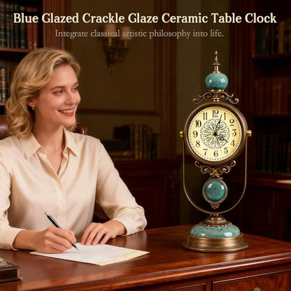 Large Mantel Clock for Fireplace, Vintage Table Clock, 19.3 inch