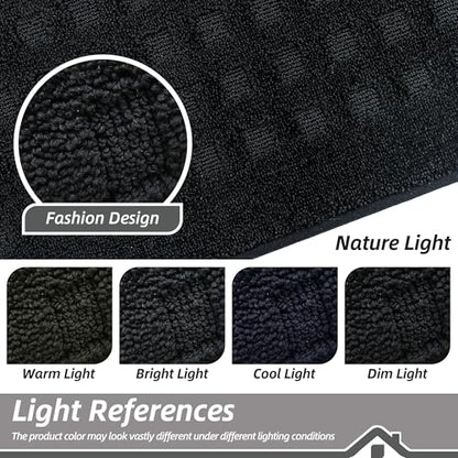 BEQHAUSE Dirt Trapper Door Mats 24"x36", Non Slip Washable, Black - color: Black, size: 24" X 36" (Rectangular)