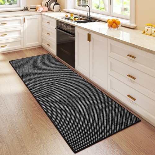YDKGL Hallway Runner Rug Woven Washable Long Kitchen Runner Black 2x5 ft - color: Black, size: 2' x 5'