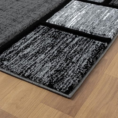 Modern 6x9 Grey Geometry Living Room Rug - Area Rugs for Living Room Dining & Bedroom - Hand Carved Runner Carpet - Durable Polyester - Non-Fade Stain-Resistant - Turkish Made - color: Grey, size: 6' x 9' (Rectangular)