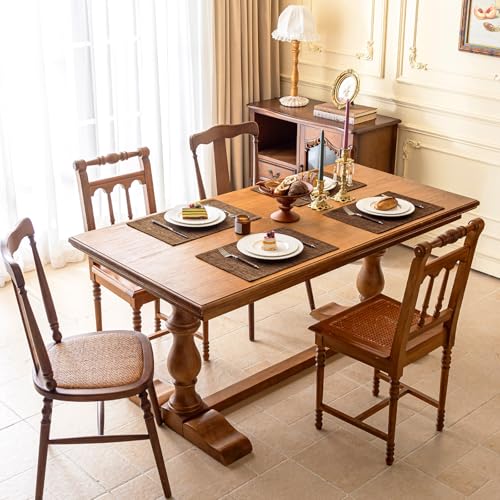 KXN Placemats Set of 4, Durable Dual-Layer Fabric Table Mats, Brown - color: Brown