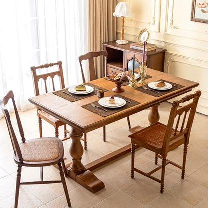 KXN Placemats Set of 4, Durable Dual-Layer Fabric Table Mats, Brown - color: Brown
