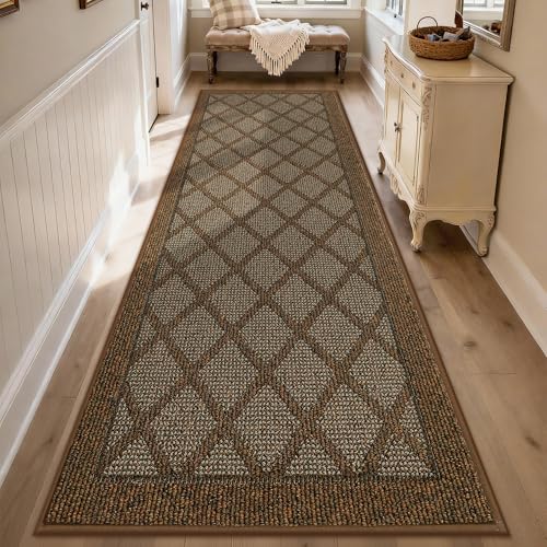 COSY HOMEER Hallway Runner Rugs Door Mat 2.8x8 Ft Dirt Trapper,Brown - color: Brown, size: 2'8" x 8' (Rectangular)