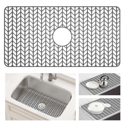 AWOKE Silicone Sink Protectors for Kitchen Sink, 30" x 16" Center Drain - size: 30 x 16 Center Drain