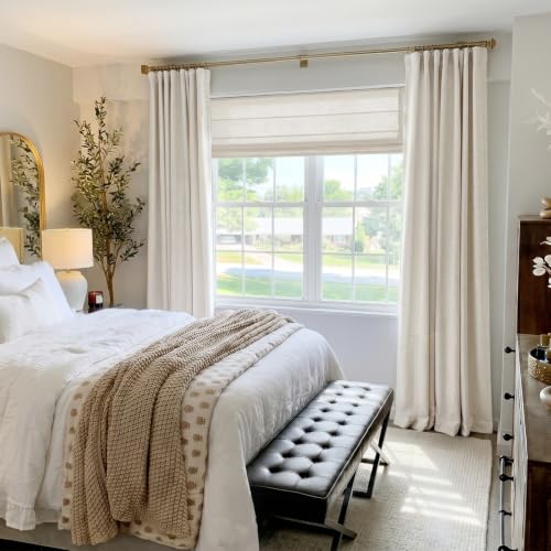 Linen Total Blackout Curtains for Bedroom 72 inch Long, Beige - color: Alba | Beige, size: 50"W x 72"L (Pack of 2)