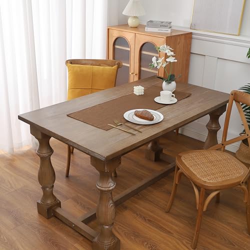 Gernaice 2PCS Solid Color Table Runner, Rustic Cotton Linen Farmhouse Table Runners for Dresser End Coffee Table Home Decor, 24" L X 13" W Coffee - size: 2PCS 13" X 24", style: Coffee