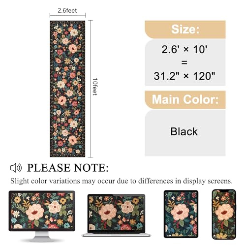 DUKINO 2.6x10 Runner Rug for Hallway, Washable Kitchen Rugs Non Slip, Black - color: Black, size: 2'6" x 10' (Rectangular)