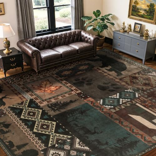 LIANLAM 6x9 Washable Area Rugs for Living Room and Bedroom(6x9,Bear) - color: Bear, size: 6' x 9' (Rectangular)