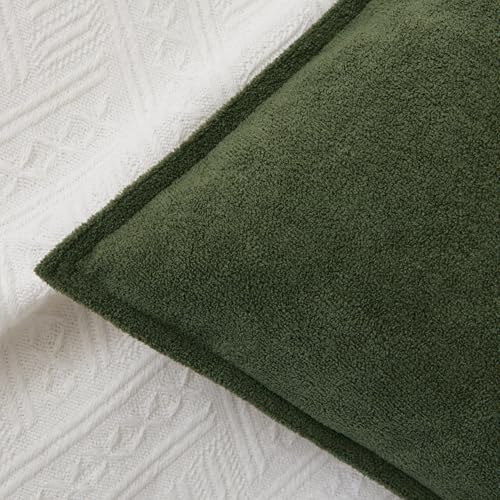 Kevin Textile Soft Waterproof Pillow Covers 18x18 Inch 2 Pack, Moss Green - color: Moss Green, size: 18" x 18" (Pack of 2)