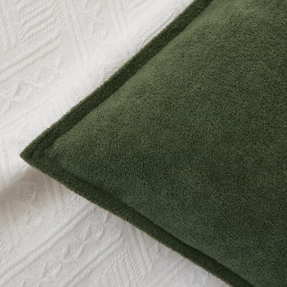 Kevin Textile Soft Waterproof Pillow Covers 18x18 Inch 2 Pack, Moss Green - color: Moss Green, size: 18" x 18" (Pack of 2)