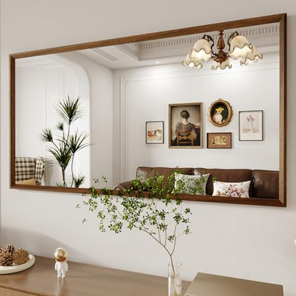 WEER Bathroom Vanity Mirror Walnut 55X30 Inch - color: Walnut, size: 55"L x 30"W