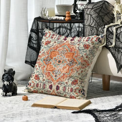 AVOIN colorlife Boho Aesthetic Throw Pillow Cover 18x18 Inch - size: 18" x 18" (Pack of 1)