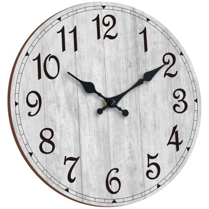 12 Inch Wall Clock, Silent Battery Operated Analog Clock, Grey - color: B-grey Retro, size: 12"