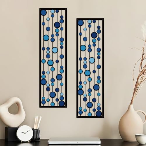 ShxTrade Geometric Metal Wall Decor - color: Blue
