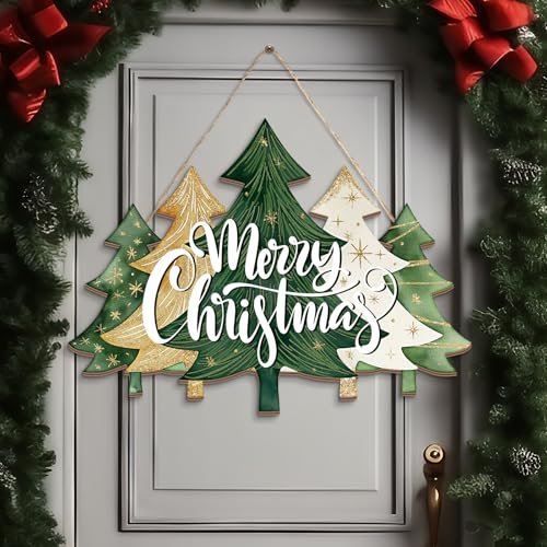 BBTO Christmas Wreath for Front Door Christmas Door Sign, Vivid Tree Style - style: Vivid Tree Style