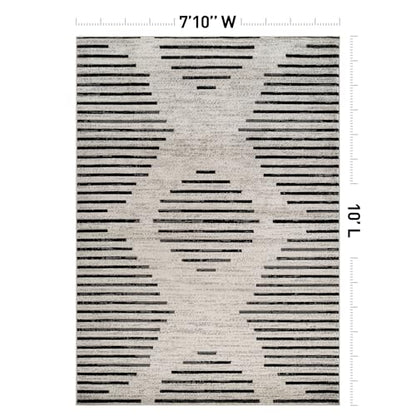 Rugshop Contemporary Abstract Area Rug for Living Room Cream 7' 10" x 10' - size: 7'10" x 10' (Rectangular)