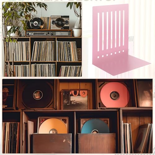 4 Pcs 10 Inch Heavy Duty Bookends Non-Skid Base, Pink - color: Pink, size: 10 Inch