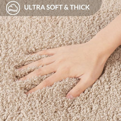 Exclusivo Mezcla Soft Absorbent Bathroom Rugs, Non-Slip Bath Mat, 20x30 - color: Camel, size: 20"x30"(Rectangular)