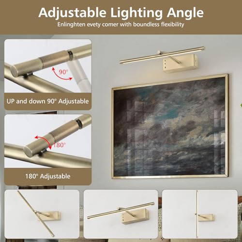 Bronze Picture Light for Wall, Battery Operated LED Wall Sconce - color: Bronze