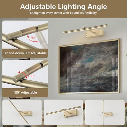 Bronze Picture Light for Wall, Battery Operated LED Wall Sconce - color: Bronze