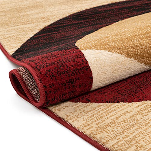 Well Woven Dulcet Bingo Red Modern Geometric 9'3" x 12'6" Area Rug - color: Red, size: 9'3" x 12'6" (Rectangular)