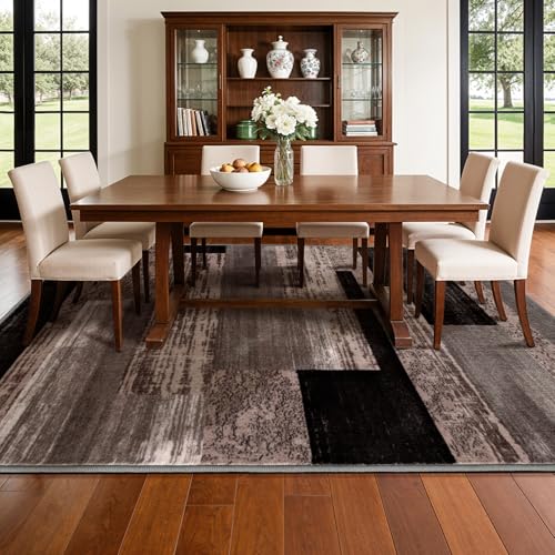 LIANLAM 6x9 Washable Area Rugs for Living Room and Bedroom(6x9,Black&Gray) - color: Chocolate, size: 6' x 9' (Rectangular)
