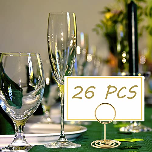 Table Number Holders, 26PCS Place Card Holder, Photo Holder (2" Gold) - color: Gold, size: Small