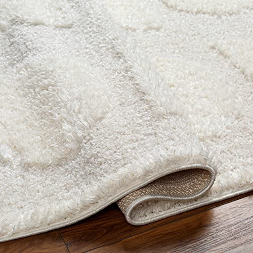 Hauteloom Dason Hallway, Kitchen Runner Rug - Geometric Abstract Circles Square - Contemporary Modern Scandinavian Minimalist Tone - Off White, Beige, Medium Gray, Cream, White - 2'7" x 7'3" - size: 2'7" x 7'3" (Runner)