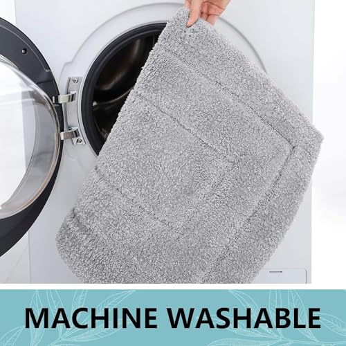 Buganda Microfiber Bathroom Rugs 44x24, Soft Shaggy Absorbent Bath Rugs - color: Grey, size: 44" X 24"