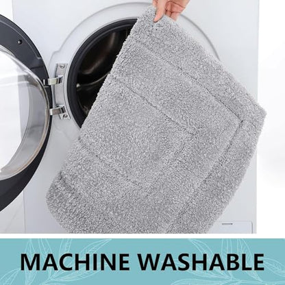 Buganda Microfiber Bathroom Rugs 44x24, Soft Shaggy Absorbent Bath Rugs - color: Grey, size: 44" X 24"