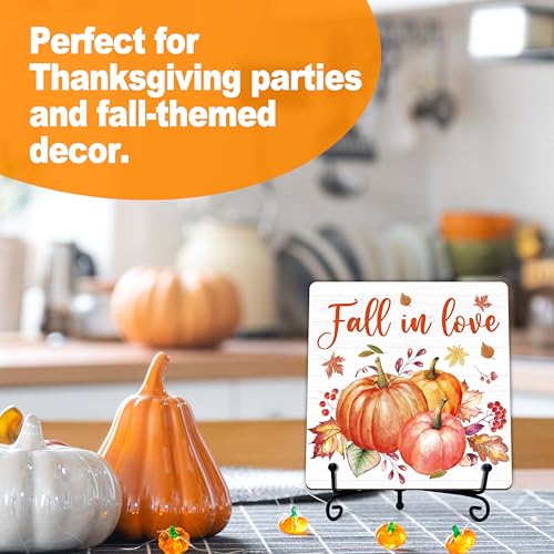 DETIHO Fall Decorations for Home, Thanksgiving Gift Centerpieces for Tables - style: FALL IN LOVE