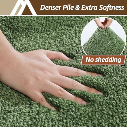 COSYHOMEER Extra Thick Bath Rugs for Bathroom Non Slip Bath Mat 24x48 Green - color: Green, size: 2' X 4' (Rectangular)