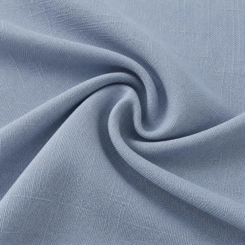 Meekio Linen Blend Throw Pillow Covers 16x16 Set of 2, Dusty Blue - color: Dusty Blue, size: 16" x 16" (Pack of 2)