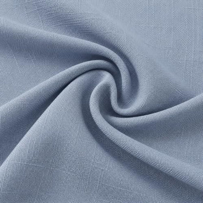 Meekio Linen Blend Throw Pillow Covers 16x16 Set of 2, Dusty Blue - color: Dusty Blue, size: 16" x 16" (Pack of 2)