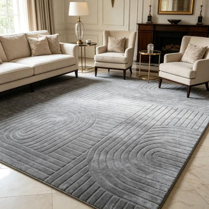 5x7 Solid Grey Area Rugs for Living Room, Washable Soft Bedroom Rug - color: Grey, size: 5' x 7' (Rectangular)