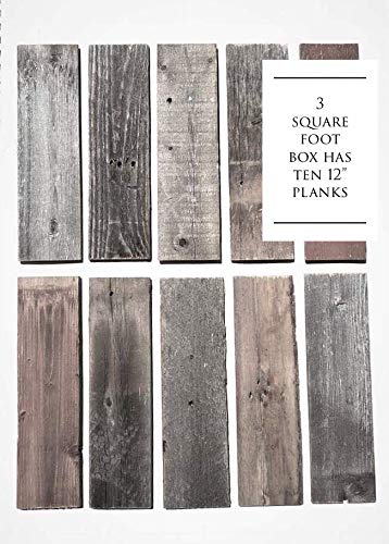 Rockin' Wood Peel & Stick Rustic Reclaimed Barn Wood Paneling, Real Wood, Rustic Wall Planks - Easy Installation (3 Square FEET) - size: 3 Square Feet