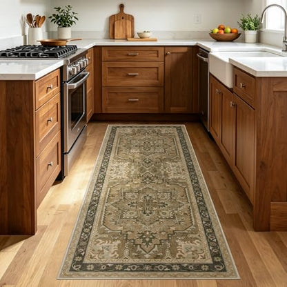 Joydeco Runners for Hallways Entryway, 2x6 Kitchen Rugs Non Slip Washable - color: Beige&gray&brown, size: 2' x 6' (Rectangular)