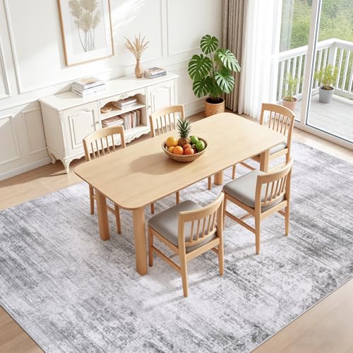 Tosuoka Area Rugs 9x12 Living Room, Washable Abstract Large Rug Gray - color: Grey, size: 9' x 12' (Rectangular)