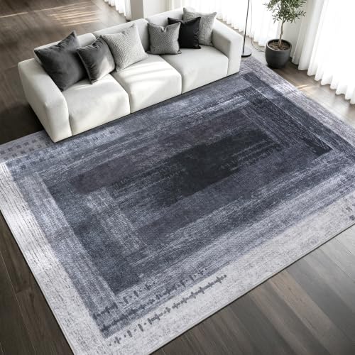 Neutral Geometric Grey 8x10 ft Large Rug for Living Room Bedroom - color: Grey, size: 8' x 10' (Rectangular)