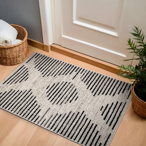 Rugshop Contemporary Abstract Area Rug for Living Room Cream 2' x 3' - size: 2' x 3' (Rectangular)