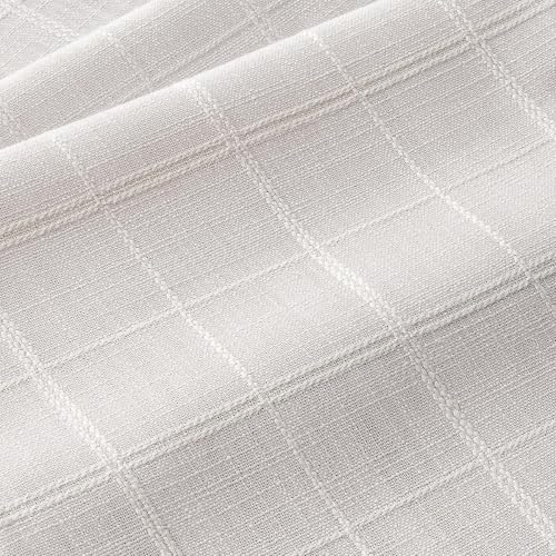 Linen Checked Placemats Set of 4, White Rustic Place Mats 12x18 Inch - color: White, size: 12×18 Inch (Set of 4)
