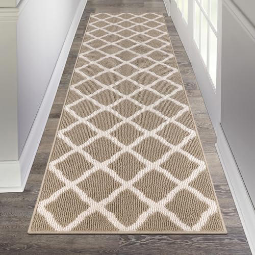 SHACOS Washable Kitchen Runner Rugs 2x8 ft Non Slip Dirt Trappe, Beige - color: Beige, size: 2' x 8'