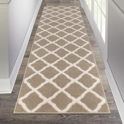 SHACOS Washable Kitchen Runner Rugs 2x8 ft Non Slip Dirt Trappe, Beige - color: Beige, size: 2' x 8'